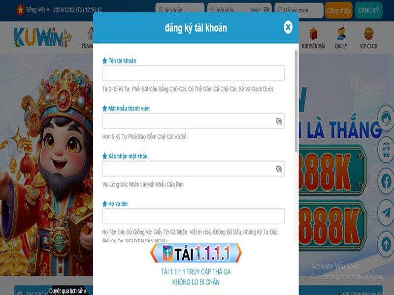 Bạn sở hữu tài khoản chính chủ tại KUWIN